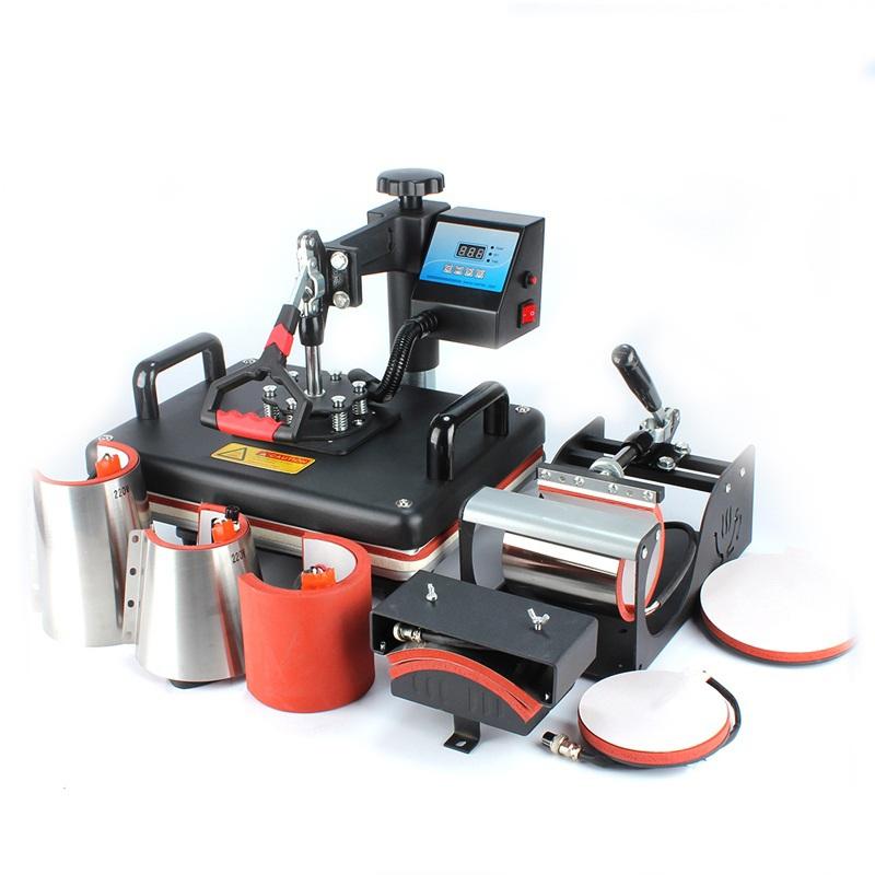 5 In 1 Combo Heat Press Machine for clothes tshirt and cap printing