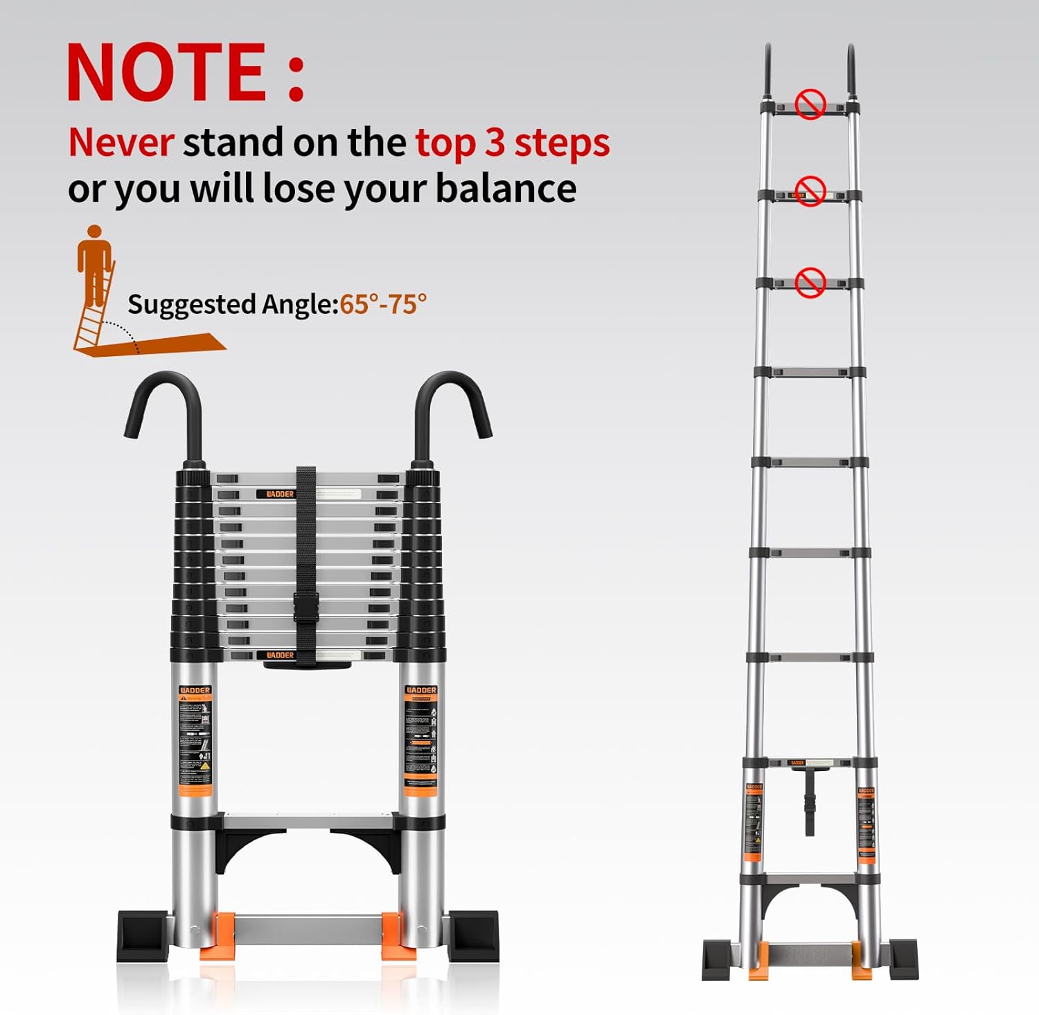 Portable extandable ladder , double position , two people at once from 3.4/5/6.6/8.2/12 meters (ngazi za kukunjika)