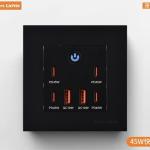 USB Outlets, 45w /65w Wall Outlet with 6 USB Ports, Dual USB C Ports Outlets, for fast charging wall sockets
