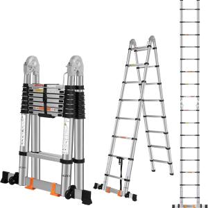 Portable extandable ladder , double position , two people at once from 3.4/5/6.6/8.2/12 meters (ngazi za kukunjika)