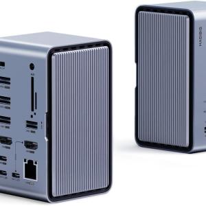 Hagibis USB C Docking Station Dual Monitor, LED Strip Light USB-C Hub Type-C Adapter with HDMI, M.2 SSD Enclosure, 100W Power Delivery, USB 3.1, Ethernet, SD/TF for MacBook Air Pro, Laptop (U100 Pro)
