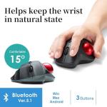 SANWA Bluetooth Ergonomic Trackball Mouse, Optical Vertical Rollerball Mice,