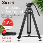 XILETU XV193B 1.8M Professional Heavy Duty Stable Aluminum Non-slip Video Tripod with Fluid Head for Camcorder DSLR Camera DV