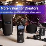 Click to see full view Zoom H1n Handy Recorder (Old Model, H1n-VP) Portable Recorder, Onboard Stereo Microphones, Camera Mountable, Records to SD Card, USB Microphone, with Case, USB Cable, Windscreen, & Power Adapter