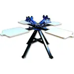 4 Color 4 Station Screen Printing Press Double Rotary Silk Printer Floor-standing Type with stand