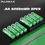 USB Rechargeable AAA Batteries, [1.5V, 4-Pack] 1300mWh Lithium Battery with Type C Cable, 1000+ Cycles Triple A Batteries for Remote Controls, Wireless Mouse, LED Flashlights.