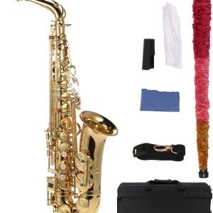 Alto Saxophone Brass Lacquered Gold E Flat Sax 802 Key Type Woodwind Instrument