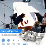 C stand with boom stand Professional 10.5ft/320cm Photography Light Stand with 4.2ft/128cm Holding Arm, 2 Grip Head for Studio Monolight, Softbox, Reflector