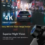 Rearview Mirror touch screen Carplay with 10" and Android Auto GPS 5G WIFI AUX Stream  Dashcam Camera Drive Recorder FM