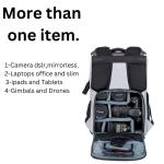 Camera Bag Backpack Fits Tablet, Camera Bag for Photographers With Tripod Holder iPad and Laptop