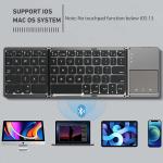 Foldable Bluetooth Keyboard, Tri- Folding Portable Wireless Keyboard with Touchpad, USB Rechargeable for iOS, Android, Windows System Laptop Tablet.