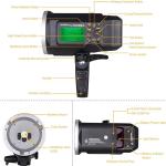 Godox AD600BM Outdoor Flash Strobe Light, GN87 600Ws Bowens Mount Flash Monolight, 2.4G Wireless X System, 8700mAh Rechargeable Battery