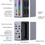 Hagibis Dual USB C Docking Station Triple Monitor, LED Strip Light USB-C Hub Type-C Adapter with 8K DP&HDMI, M.2 SSD Enclosure, 100W PD, USB 3.1, 1000Mbps RJ45 for MacBook Air Pro, Laptop (U100 Ultra)