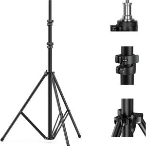 Hevy duty stand for light 280cm, Air-Cushioned Aluminum Photo Video Tripod Stand with 1/4" Screw for Softbox, Studio Light, Reflector and Ring Light, Max Load 8kg