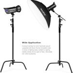 Soonpho Heavy Duty C-Stand,Steel Photography Light Stand,Adjustable 5-10.8 feet Sturdy Tripod for Studio Softbox, Monolights,LED Light,Reflector, Umbrella（Black）