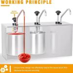 Commercial 3 Bucket Stainless Steel Table Top Ketchup Dispenser