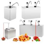 Commercial 3 Bucket Stainless Steel Table Top Ketchup Dispenser