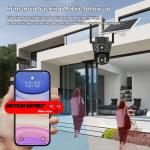 AOC CCTV Security Cameras Outdoor WiFi,5G/2.4G Cameras for Home Security Solar Power with Dual Lens,Motion Detection,Night Vision,2-Way Audio,Weather Proof