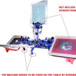 Silk Screen Printing Machine 4 Color 2 Station Screen Printer Desktop T-Shirt Press Printer for Silk Screen Printing