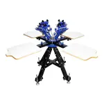 4 Color 4 Station Screen Printing Press Double Rotary Silk Printer Floor-standing Type with stand