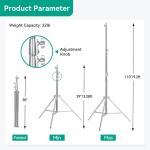 Heavy Duty Light Stand Photography: Stainless Steel silver