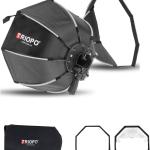 Triopo softbox 90cm and 55cm  for speedlite and strobe with Honeycomb Grid, Octagon Umbrella Photography Softbox for Godox V1 V1Pro AD200Pro AD200ProII Round Head Flash Speedlite Speedlight Soft Box Light Diffuser